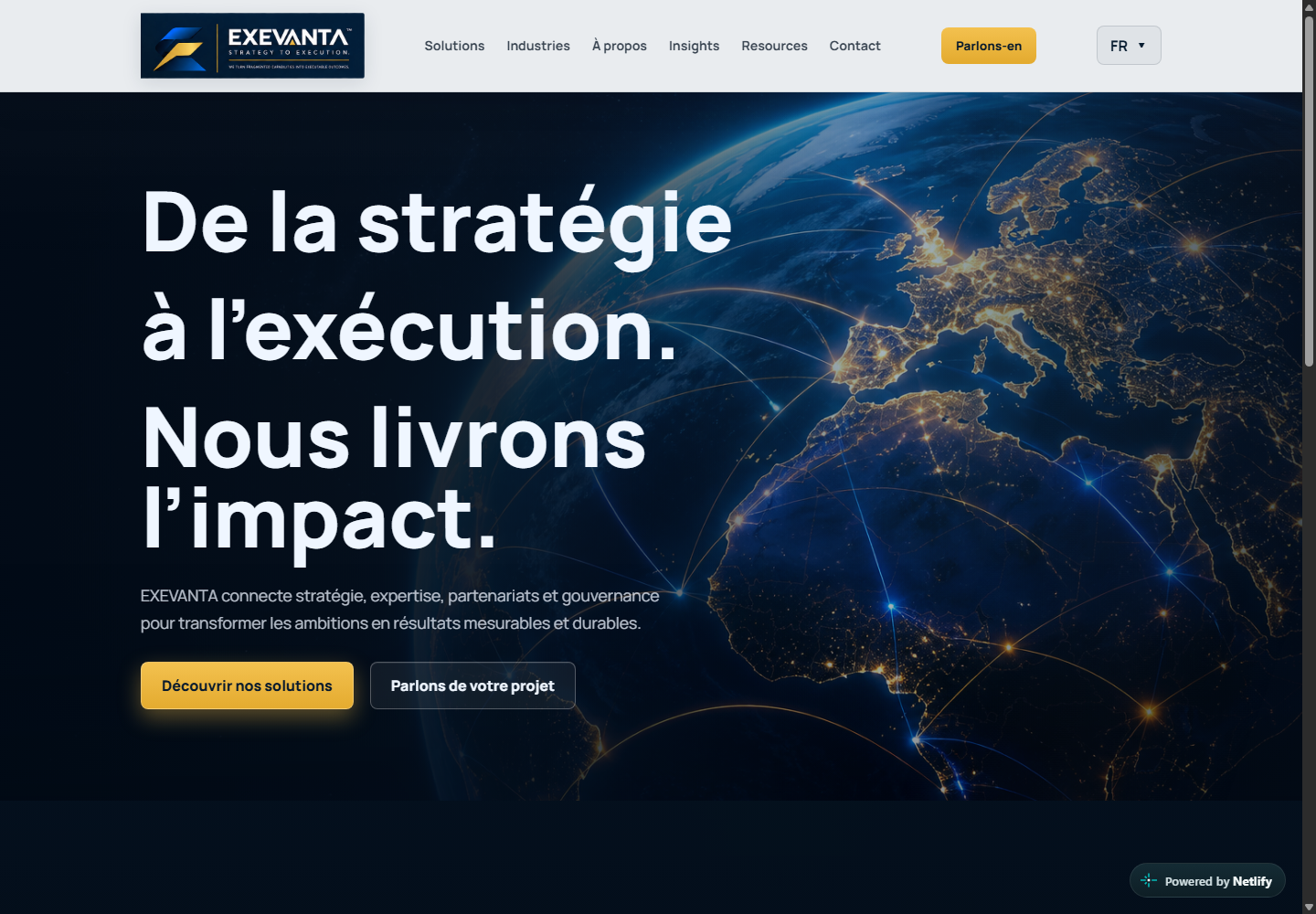 Exevanta: website preview