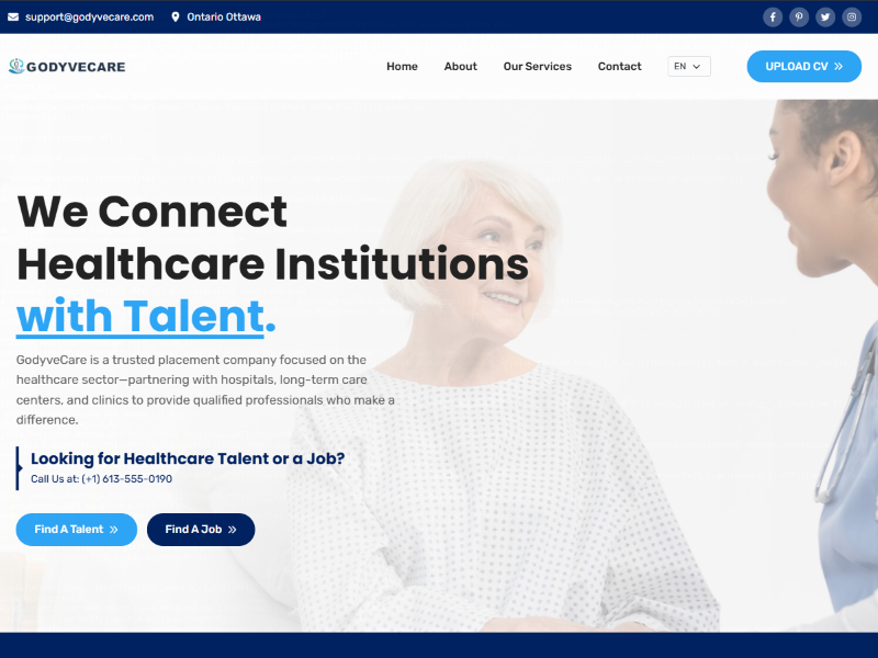 GodyveCare: website preview